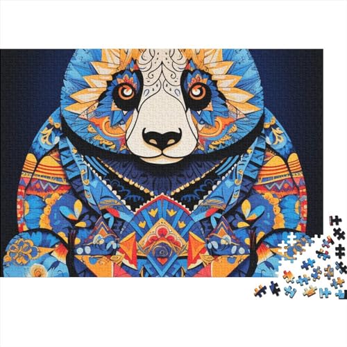 Colorful Oil on Canvas Panda Puzzle Für Erwachsene 500 Teile Color Spot Style Educational Game Moderne Wohnkultur Geburtstag Family Challenging Games Stress Relief Toy 500pcs ( von MoThaF
