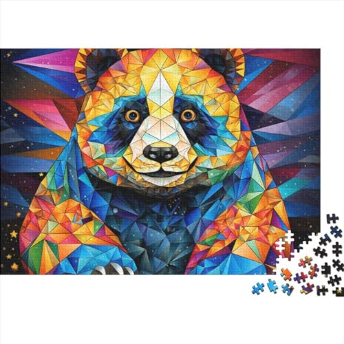 Colorful Oil on Canvas Panda Puzzles 1000 Teile, Color Spot Style Puzzle Für Erwachsene, Impossible Puzzle, Geschicklichkeitsspiel Für Die Ganze Familie Die Ganze Familie,Erwachsenen DIY Kit 1000pcs von MoThaF