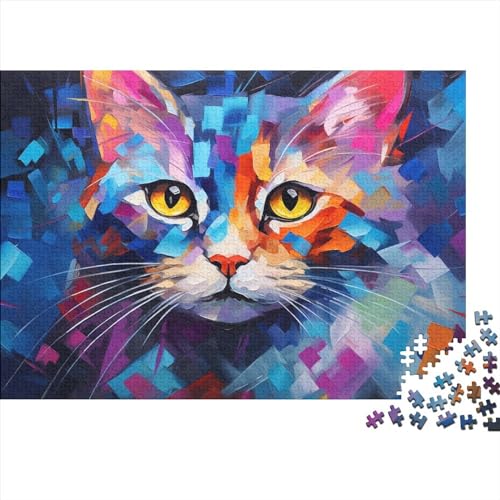 Cute Kitty Puzzle 300 Teile, Puzzle Für Erwachsene, Full of Color Geschicklichkeitsspiel Für Die Ganze Familie,Impossible Puzzle, Puzzle-Geschenk, Puzzle Farbenfrohes 300pcs (40x28cm) von MoThaF
