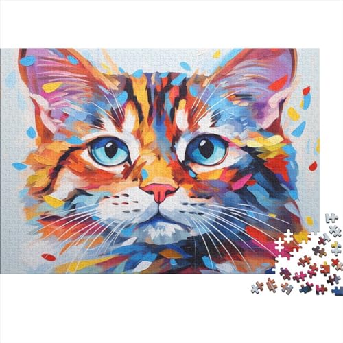 Cute Kitty Puzzle 300 Teile,Puzzles Für Erwachsene, Impossible Puzzle, Full of ColorPuzzle Farbenfrohes Legespiel,farbenfrohes Legespiel 300pcs (40x28cm) von MoThaF