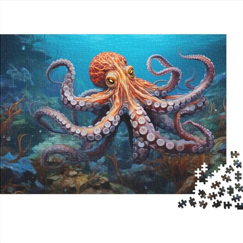 Deep Sea Octopus 500 Teile in All Its Glory Puzzle Erwachsene Wohnkultur Family Challenging Games Geburtstag Lernspiel Stress Relief Toy 500pcs (52x38cm) von MoThaF