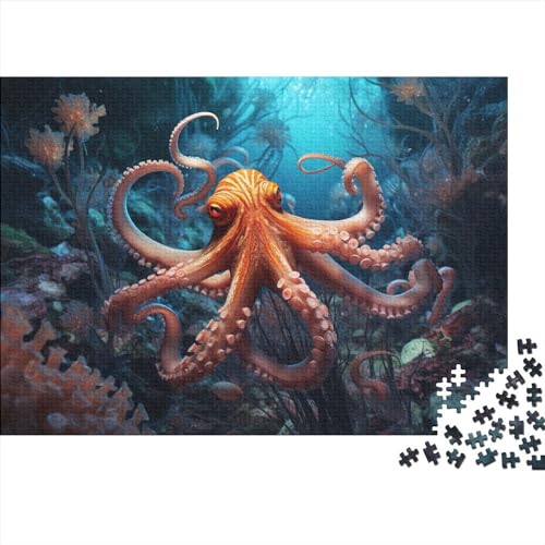 Deep Sea Octopus Puzzle Erwachsene 1000 Teile in All Its Glory Educational Game Geburtstag Moderne Wohnkultur Family Challenging Games Stress Relief Toy 1000pcs (75x50cm) von MoThaF