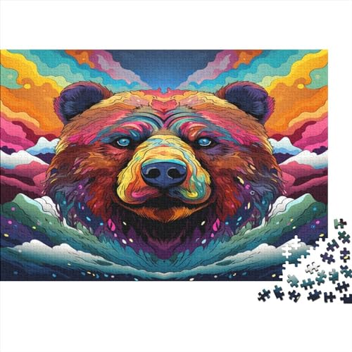 Oil-Painted Bear 1000 Stück Puzzles Für Erwachsenefür Die Ganze Familie Stress Abbauen Spielen Multicolored1000 Teile DIY Kit Puzzle Lernspiel Spielzeug Geschenkƒ 1000pcs (75x50cm) von MoThaF