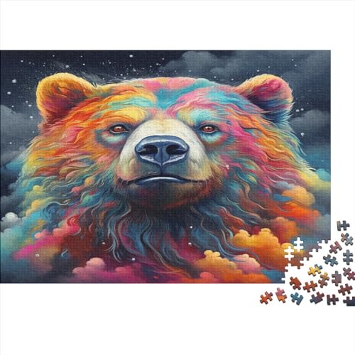 Oil-Painted Bear Puzzle 1000 Teile, Impossible Puzzles, Puzzle-Geschenk, Multicolored Puzzle Für Erwachsene,Geschicklichkeitsspiel Für Die Ganze Familie,Puzzle Farbenfrohes 1000pcs (75x50cm) von MoThaF