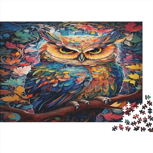 Oil Painting Owl 1000 Teile Brightly Colored Erwachsene Puzzles Educational Game Home Decor Family Challenging Games Geburtstag Entspannung Und Intelligenz 1000pcs (75x50cm) von MoThaF
