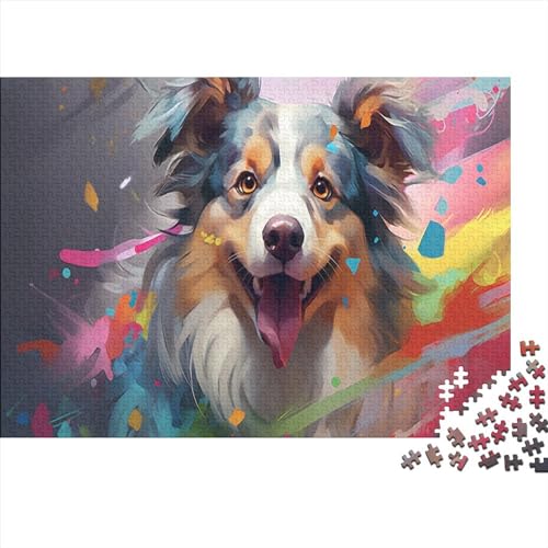 Oil Painting Sheepdog Puzzle 500 Teile Erwachsene Puzzle Erwachsene Multi-Colored 500 Teile Puzzle Geschenkideen 500pcs (52x38cm) von MoThaF