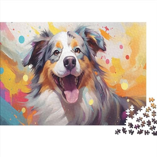 Oil Painting Sheepdog Puzzles Erwachsene 500 Teile Multi-Colored Home Decor Family Challenging Games Lernspiel Geburtstag Entspannung Und Intelligenz 500pcs (52x38cm) von MoThaF
