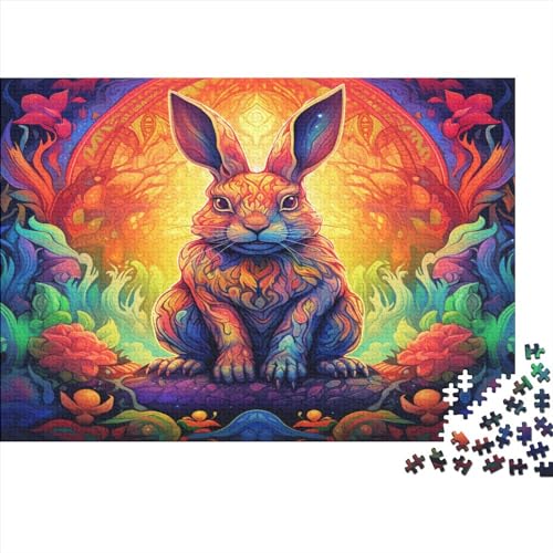 Rabbit Puzzle Für Erwachsene 1000 Teile Full of Color Educational Game Moderne Wohnkultur Geburtstag Family Challenging Games Stress Relief Toy 1000pcs (75x50cm) von MoThaF
