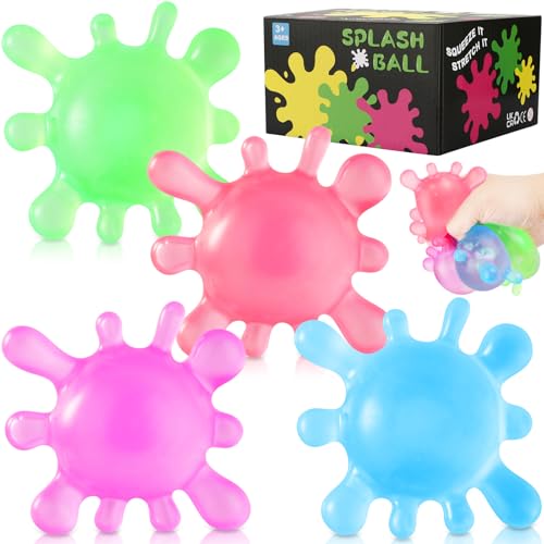 4 Stück Spritzwasser-Stressball Set - Weicher Quetschball für Erwachsene & Kinder - Ideal für Büro, Schule & Autismus-Therapie - Unterstützt Stressabbau, Sensorik & Feinmotorik Stress Ball Squishy 4 Stück Spritzwasser-Stressball Set - Weicher Quetschball für Erwachsene & Kinder - Ideal für Büro, Schule & Autismus-Therapie - Unterstützt Stressabbau, Sensorik & Feinmotorik Stress Ball Squishy von MoZkkiz