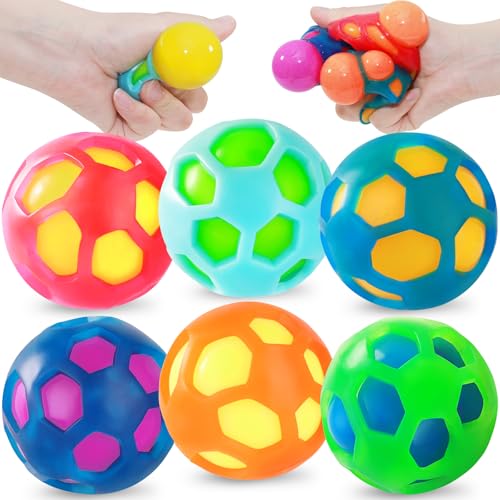 MoZkkiz 6Stück Farbwechsel-Stressball Set - Anti Stress Spielzeug für Erwachsene & Kinder | Entspannung im Büro, Schule & zu Hause | Ideal für Autismus-Therapie & Handtrainung von MoZkkiz