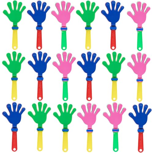 20 Stück Klatschhand Kunststoff Krachmacher Partyklappern Party Handklöppel Farbige Kunststoff Klatschen für Sportveranstaltungen Partys, Karneval von Moairtog