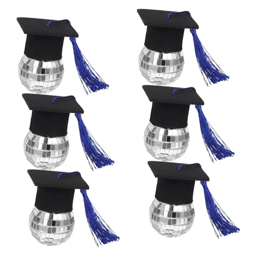 6 Mini Diskokugeln Tortenaufsätze Mit Abschlusshut Und Quaste Und Discokugel Design Für Die Abschlussfeier Einzigartige Cupcake Dekorationen 6 Mini Diskokugeln Tortenaufsätze Mit Abschlusshut Und Quaste Und Discokugel Design Für Die Abschlussfeier Einzigartige Cupcake Dekorationen von Mobestech