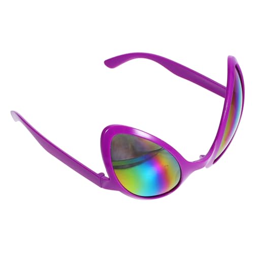 Mobestech 1 Paar Lustige Brille Lustige Alien-brille Festival Ausländer Sonnenbrille Außerirdische Lustiges Alien-kostüm Gläser Spaß Rave Erwachsene Geformt Party Kostümbrille Violett Sport von Mobestech