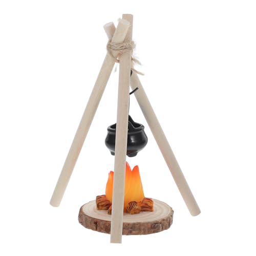 Mobestech 1 Satz Lagerfeuer -Ornamente Lagerfeuer Vortäuschen Mini-Lagerfeuer-Modell Haunted Dollhouse Mini-puppenhauszubehör Miniatur-Lagerfeuer Puppenhaus Miniaturzubehör Holz von Mobestech