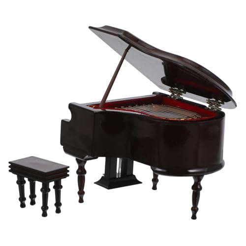 Mobestech 1 Satz Mini-Piano-Modell Mini-Klavier-Puppenhaus winziges Klavier Miniatur-Klaviermodell-Ornamente Szenenzubehör DIY -Klavierspielzeug zur Dekoration Holz Coffee von Mobestech