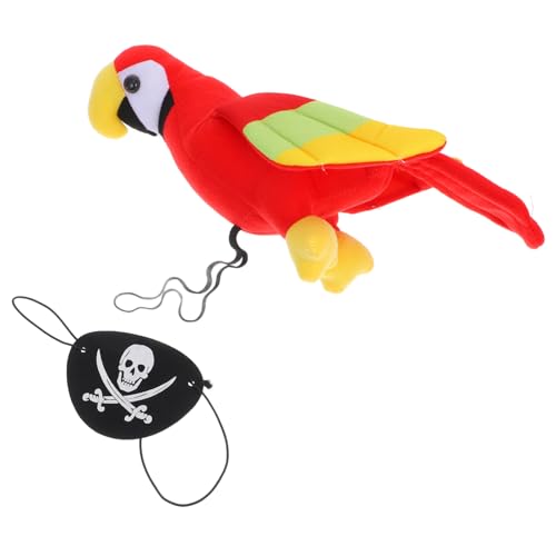 Mobestech 1 Satz Piratenkostümdekoration Dekorationen simulierter Papagei Zubehör Halloween -Kostüm Piratendekorationsparty Piratenpapagei für Erwachsene Piratenkram Plüsch von Mobestech