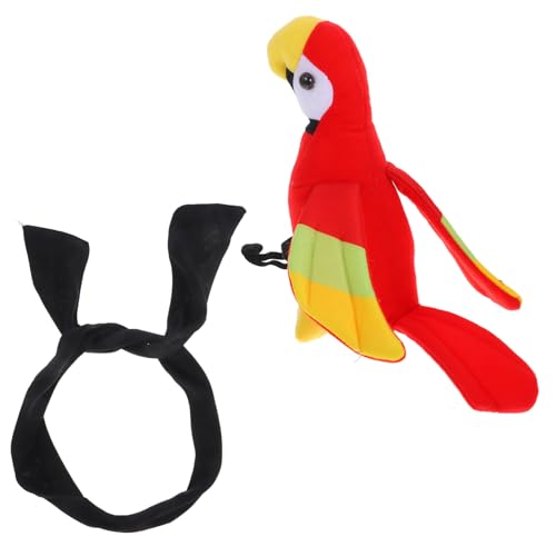 Mobestech 1 Satz Plüschpirat -Papageien -Requisiten Party Piratenvogel für die Schulter Erwachsene Dekoration Papagei Plüsch Jimmy Piratenpapagei Papagei auf von Mobestech