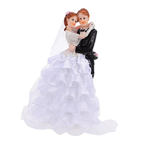 Mobestech 1 Stück Schmuck für Braut und Bräutigam Kuchen heiraten Paar Figur Hochzeitstortendekorationen Topper für Braut und Bräutigam cake decoration tortenstecker braut Gittergewebe von Mobestech