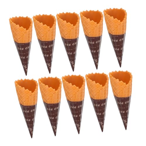 Mobestech 10 Stück Mini-Knusperrohr-Requisiten Mini-Spielzeugkühlschrank gefälschte Eistüten simuliertes Mini-Eistüten Eiscreme Mini Eiscrememodell Mini -Essen PVC von Mobestech