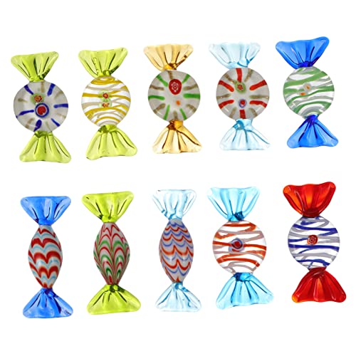 Mobestech 10 Stück Süßigkeiten Dekoration Obst Fälschung Deckel Gummi buntes Süßigkeitenhandwerk saftig wohnungsdeko wohnraumdeko Süßigkeiten-Skulptur-Handwerk Glashandwerk Ornament Colorful von Mobestech