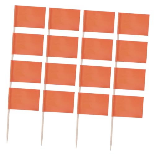 Mobestech 100 Stück Zahnstocher Flaggen in Orange Stabile Kleine Food Flags für Kuchen Cupcake Topper und Partydeko Vielseitige Essbare Flaggen für Käse und Obst Langlebig und Dekorativ von Mobestech