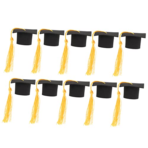 Mobestech 10Stücke Mini Graduation Caps Doktorhut Kuchen Topper Für Tischdekoration Abschlussfeier Dekoration Desktop Verzierung Für Schulabschluss Und Graduierungsfeiern von Mobestech