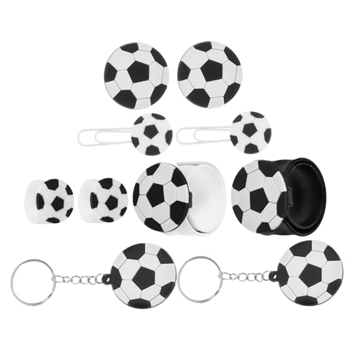 Mobestech 10Stücke Teiliges Fußball Partyzubehör für Schlüsselanhänger Ringe Lesezeichen Anstecknadeln Slap Armbänder Geburtstagsfeiern und Fußball Events Mobestech 10Stücke Teiliges Fußball Partyzubehör für Schlüsselanhänger Ringe Lesezeichen Anstecknadeln Slap Armbänder Geburtstagsfeiern und Fußball Events von Mobestech