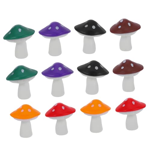 Mobestech 12 Stück Mini Pilze Pilzstatue Getrocknete Pilze Pilzdekorationen Mini Pilzfiguren Winzige Figuren Pilzfiguren Künstliche Pilze Heimdekoration Minifiguren Aus Kunststoff von Mobestech