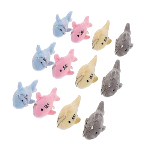 Mobestech 12 Stück Teiliges Mini Plüsch Hai Schlüsselanhänger Bunte Weiche Gepolsterte Hai-anhänger als Taschen Rucksackcharms für Meeresthema Partygeschenke und Schlüsselbunddekoration von Mobestech