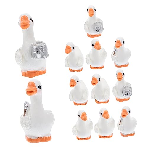 Mobestech 12 Stück Teiliges Mini Tierfiguren aus Hochwertigem Resin Realistische Kleine Enten Skulpturen für Garten Wohn und Bürodekoration Lebendige Mikro Landschaft Ornament Langlebig und von Mobestech