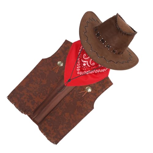 Mobestech 1Satz Cowboy Kostüm für Teiliges mit Weste Hut und Schal für Karneval Cosplay und Mottopartys Mobestech 1Satz Cowboy Kostüm für Teiliges mit Weste Hut und Schal für Karneval Cosplay und Mottopartys von Mobestech
