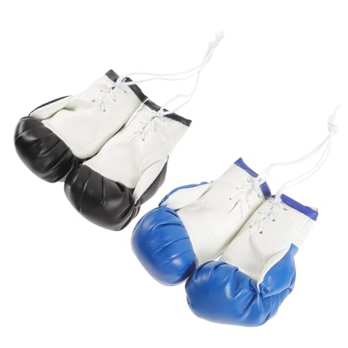 Mobestech 2 Paare Kleine Boxhandschuhe Anhänger Miniatur Boxhandschuhe Schlüsselanhänger Robuste Dekoration für Taschen Autoschlüssel Vielseitig Einsetzbar und von Mobestech