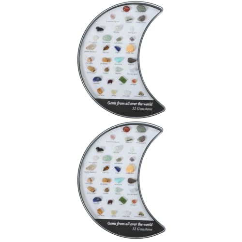 Mobestech 2 Sätze natürliches Erz Amethyst Felsen Mondstein Bausatz Zahlenperlen für den einzug rohsteine die bescherung geburtstagsgeschenke Steinsammlung Erze lehren Naturstein von Mobestech