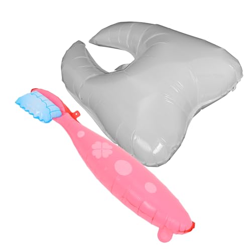 Mobestech 2 Stück Abschlussballon Zahnballons Zahn Erste Zahnparty Große Zahnbürste Zahnkostüm Für Erwachsene Riesige Zahnbürsten-requisite Knebelzahn Babyparty-ballonbogen Pvc von Mobestech