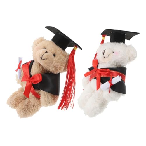 Mobestech 2 Stück Bär Puppe Grad Mini Gefüllte Freundin Doktorat Süßes Party Zugunsten Tier Plüsch von Mobestech