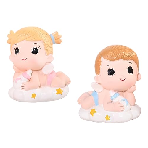 Mobestech 2 Stück Cake Figurine Deko Teilig Resin Geburtstagskuchen Ornament Prinzessin Umweltfreundlich Langlebig für Babyparty Fotorequisite von Mobestech
