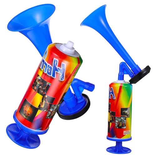 Mobestech 2 Stück Cheer Air Horns Handheld Signalhörner für Sportevents Partys und Wettbewerbe Klare Lautstärke Einfach zu Bedienen für Boote und Outdoor Aktivitäten von Mobestech
