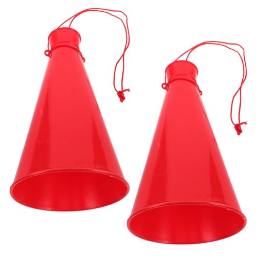 Mobestech 2 Stück Kunststoff Megaphone Sport Tröten Leicht Tragbar Robust für Party Fußball Fans Cheerleader Zubehör Geräuschemacher Anfeuern von Mobestech