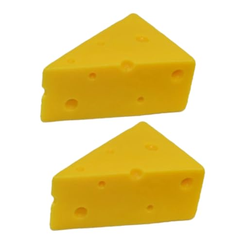 Mobestech 2 Stück Realistische Käse Modelle Dekorative Künstliche Käse Nachbildung für Fotografie Ausstellungen Klein Requisiten für Dessert Darstellungen von Mobestech