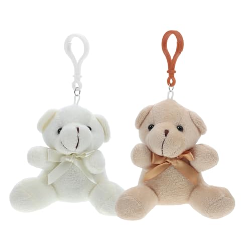 Mobestech 2 Stück Schleifenpuppe Mini Stoffbären Plüsch Schlüsselanhänger Mini Bär Plüsch Winzige Bären Hochzeit Plüsch Schlüsselanhänger Mini Bären Kuscheltiere Plüschbär Anhänger Bär von Mobestech
