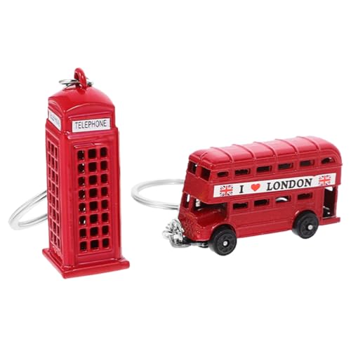 Mobestech 2 Stück Telefonzelle Schlüsselanhänger Set Vintage Schlüsselanhänger im Britischen Stil für Taschen Reise Souvenir und Dekoration Perfektes für Britischer Kultur von Mobestech