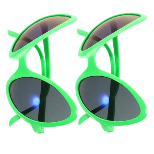 Mobestech 2 Stück lustige Brille Neuheit Alien-Brille für Männer Alien-Brille für Erwachsene Partyzubehör geformt außerirdisches Kostümspielzeug Alien-Brillen-Requisite Stk von Mobestech