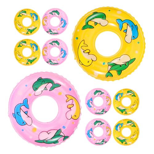 Mobestech 20 Stück Delphin -schwimmring -Ornamente Kind Kiddie Pool Mini-schwimmringe Schwimmende Stütze Wasserspiel Karikatur Winziges Schwimmen Klein Schüttgut Plastik von Mobestech