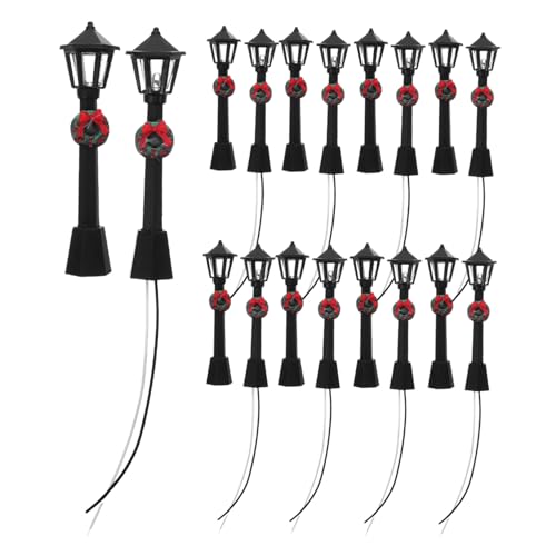 Mobestech 20 Stück Teiliges LED Straßenlaternen mit Blumenkranz Simulierte Miniatur Landschaftsbeleuchtung Sichere Abs Modelllampen für Puppenhaus Dekoration und Micro Landschaftsszenen von Mobestech