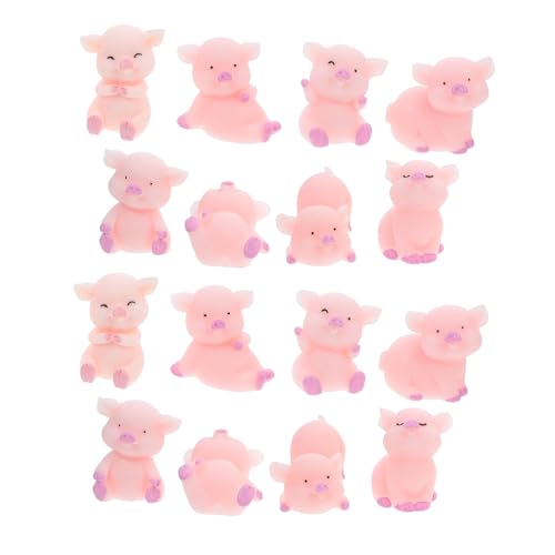 Mobestech Stück Kuchenauto -Dekorationen kleines Schweinchen Schweinerspielzeug Figuren kleine Schweineschmuck Zahlen Kuscheltiere für Mädchen Vase Hugger Miniatur Harz Rosa von Mobestech