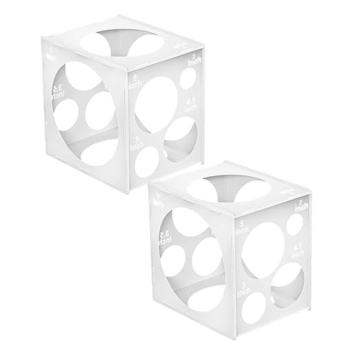 Mobestech 2er-packung Ballonmessbox Ballonöffner Zum Füllen Ballonfüllwerkzeug Ballonzubehör Ballons Boxen Ballon Sizer Ballonfüllmaschine Hochzeitsballonboxen Ballonstürmer Weiß Pvc von Mobestech