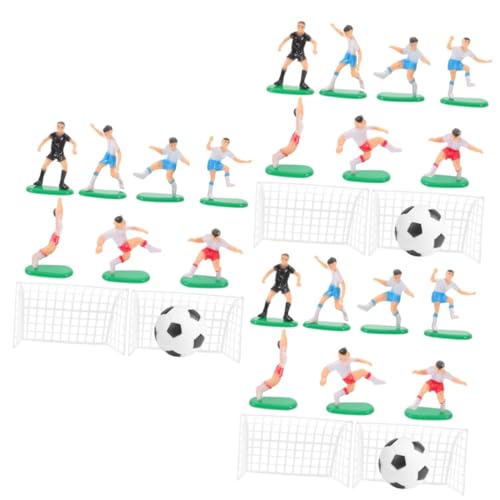 Mobestech 3 Sätze Fußball Kuchen Dekoration Sport Cupcake-Dekorationen für Fußballspiele thematisiert fußball tortendeko Soccer Kuchen Dekoration Mini-Fußball Kuchendekor aus Kunststoff PVC von Mobestech