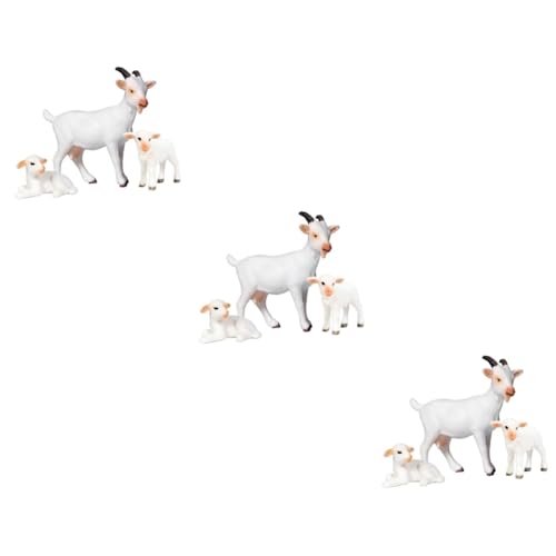 Mobestech 3 Sätze Wildtiermodell Plüsch Schaf Schaf-Sachen- -Schaf-plüsch Gefüllte Schafe Schafspielzeug in Loser Schüttung Schaf Plastik Weiß 3 Stücke * 3 von Mobestech