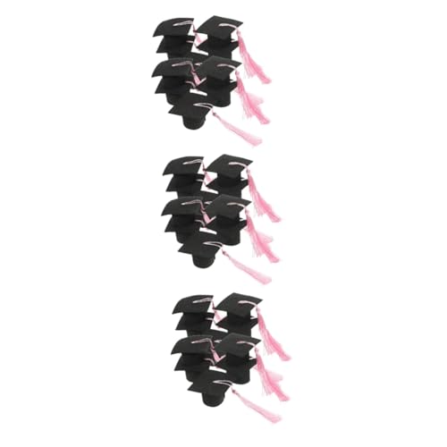 Mobestech 3 Stück Cupcake -dekoration Grad-mütze-kuchen-ornament Mini -abschlusshüte Party Topper Abschlusssaison-souvenir-ornament Abschluss Glückwunsch Abholen Black Papier von Mobestech