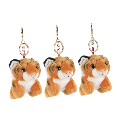 Mobestech 3 Stück Plüsch Tiger Schlüsselanhänger Weiche Kuscheltier Anhänger Farbecht Vielseitig für Schlüssel Taschen Rucksäcke Niedliches Wildtier Partygeschenk von Mobestech